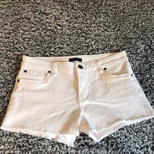 White jean shorts